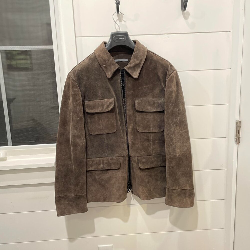 Brand New (NWT) John Varvatos Leather Jacket – Flannel Gray (Size 56)